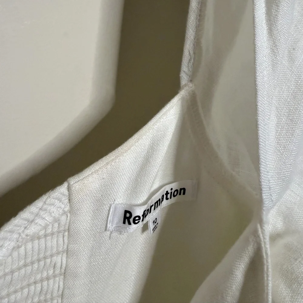 Reformation Belgium Linen Dress in White - Picture 11 of 14